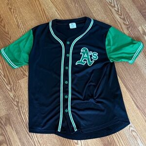 A's Black & Green Adult Baseball Jersey